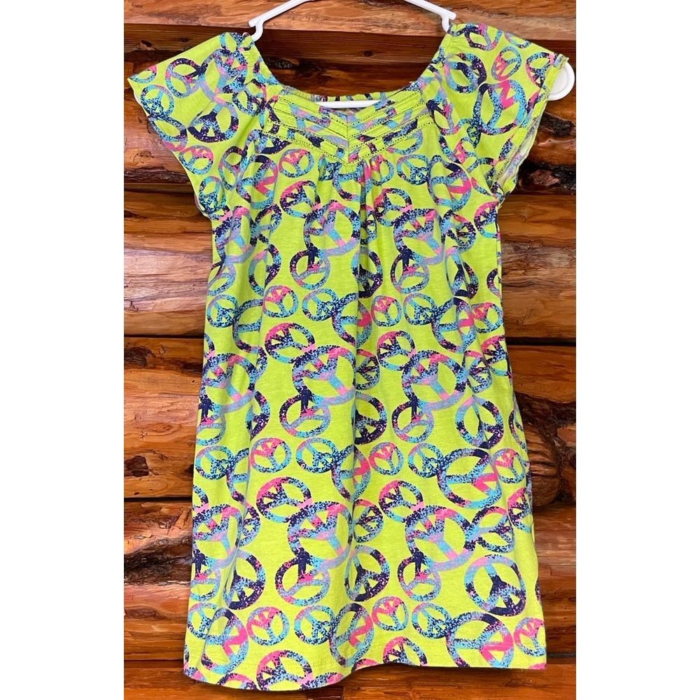 J Khaki Peace Sign Tunic Top‎ Girls Size Medium